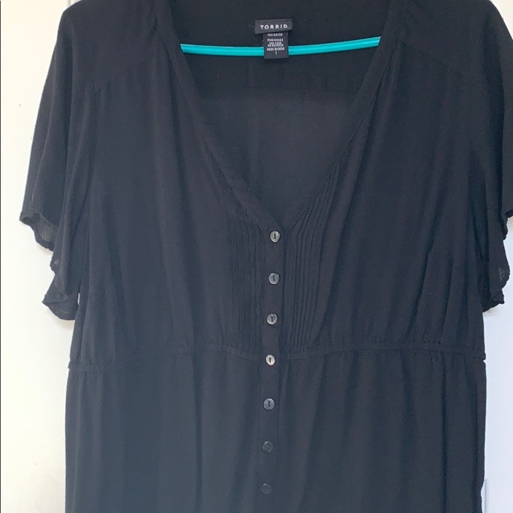 Thin soft black blouse!